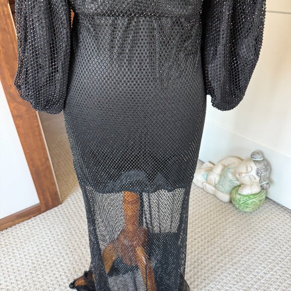 House of Harlow 1960 Sulima Gown – Black Embellished Mesh - Picture 5 of 8